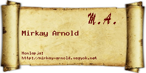 Mirkay Arnold névjegykártya